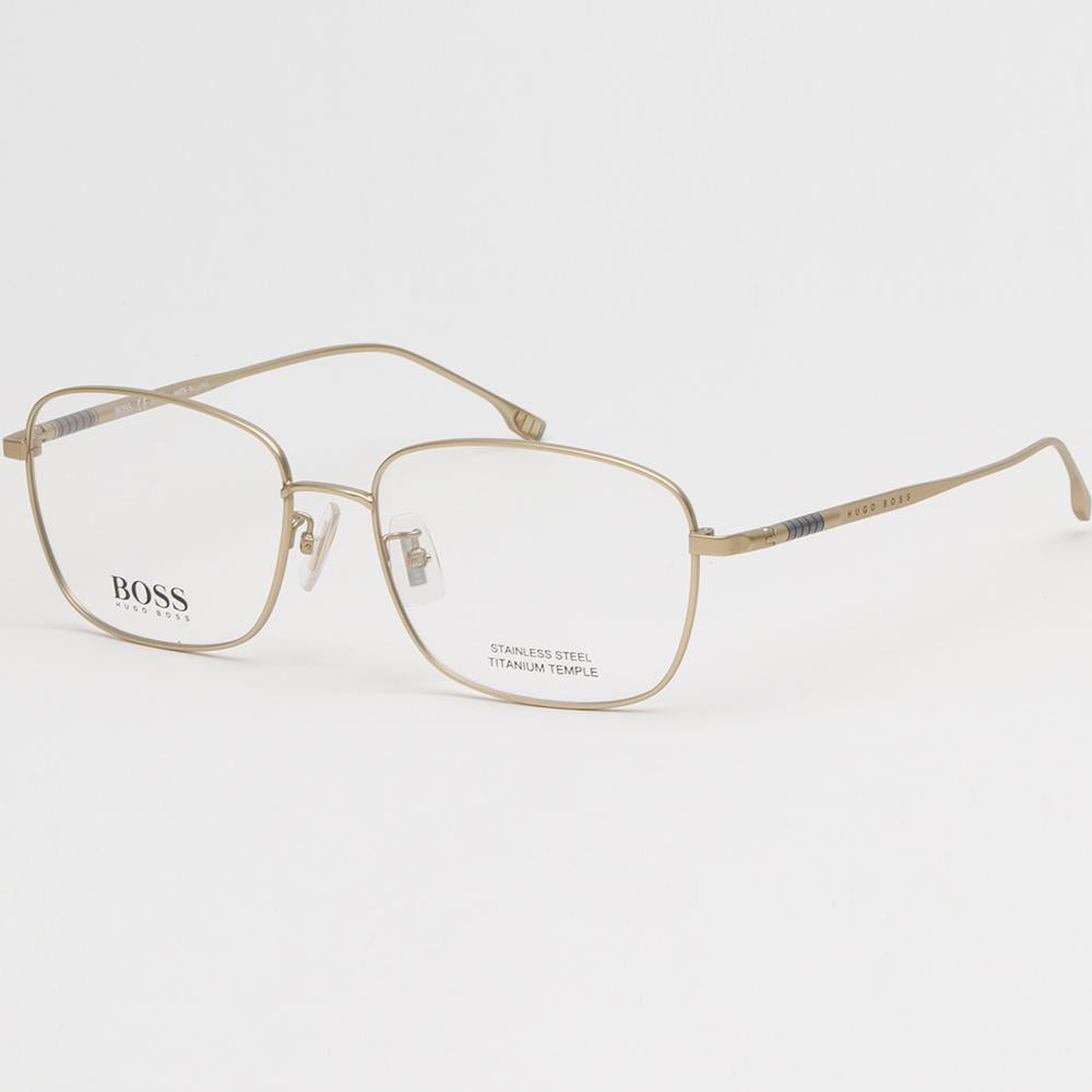HUGO BOSS Titanium Gold-Tone Lightweight Oversized Eyeglass Frame BOSS 1297F AOZ