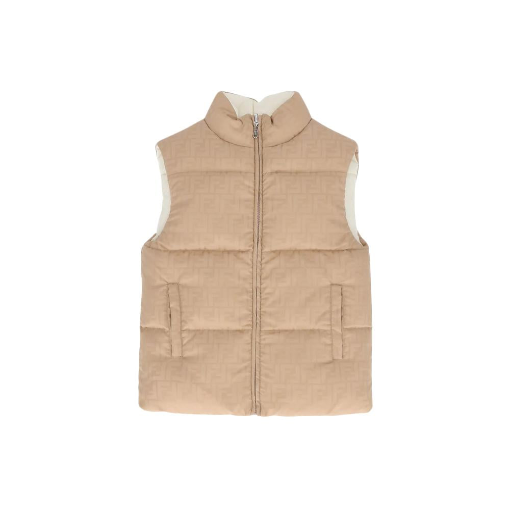 FENDI Kids Women FF Jacquard Reversible Vest Beige Cream JUA286 AJ8U F1P2N