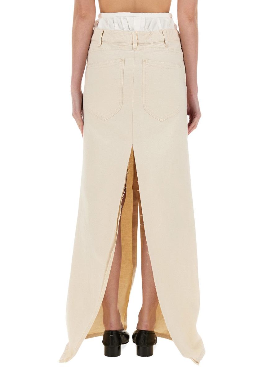 Maison Margiela Black Wool Long Skirt