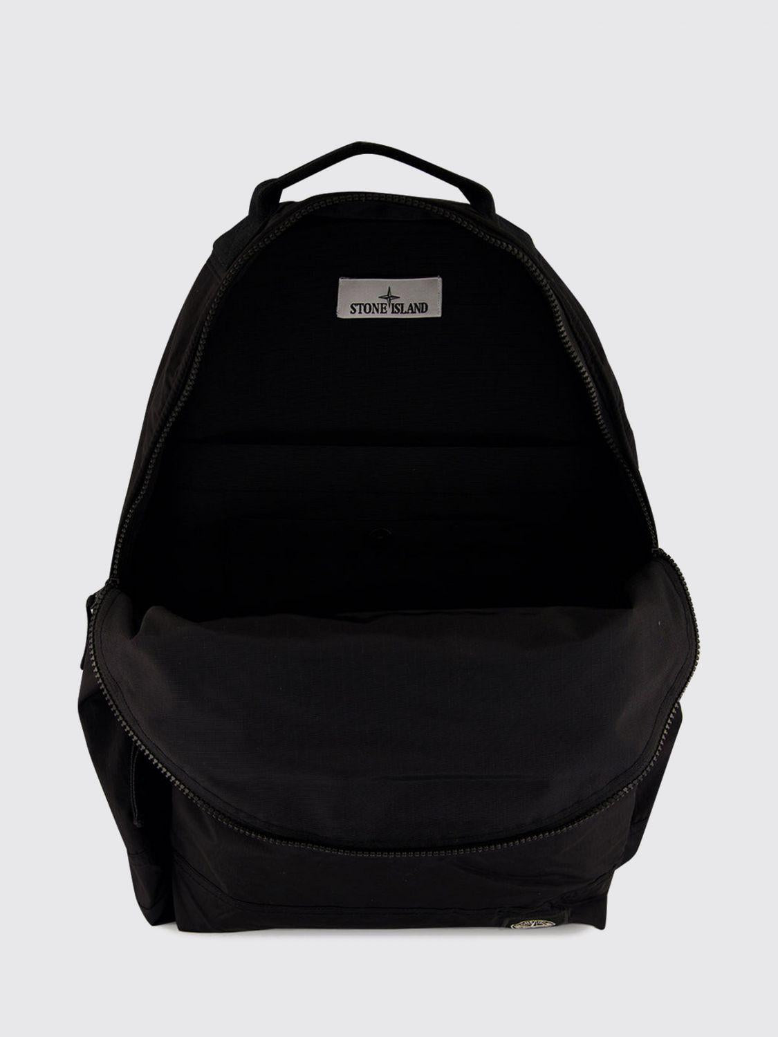 STONE ISLAND Black Nylon Backpack