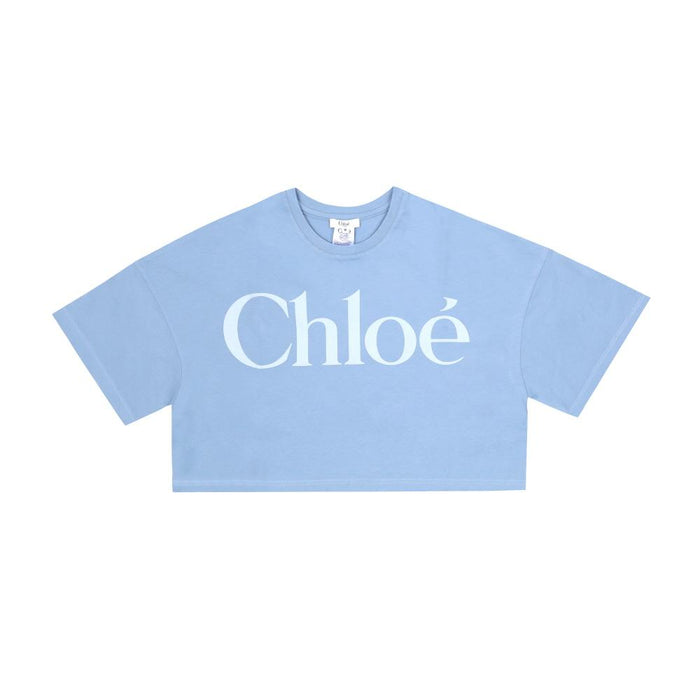 Chloe Kids Short Sleeve T-Shirt Beige Cotton