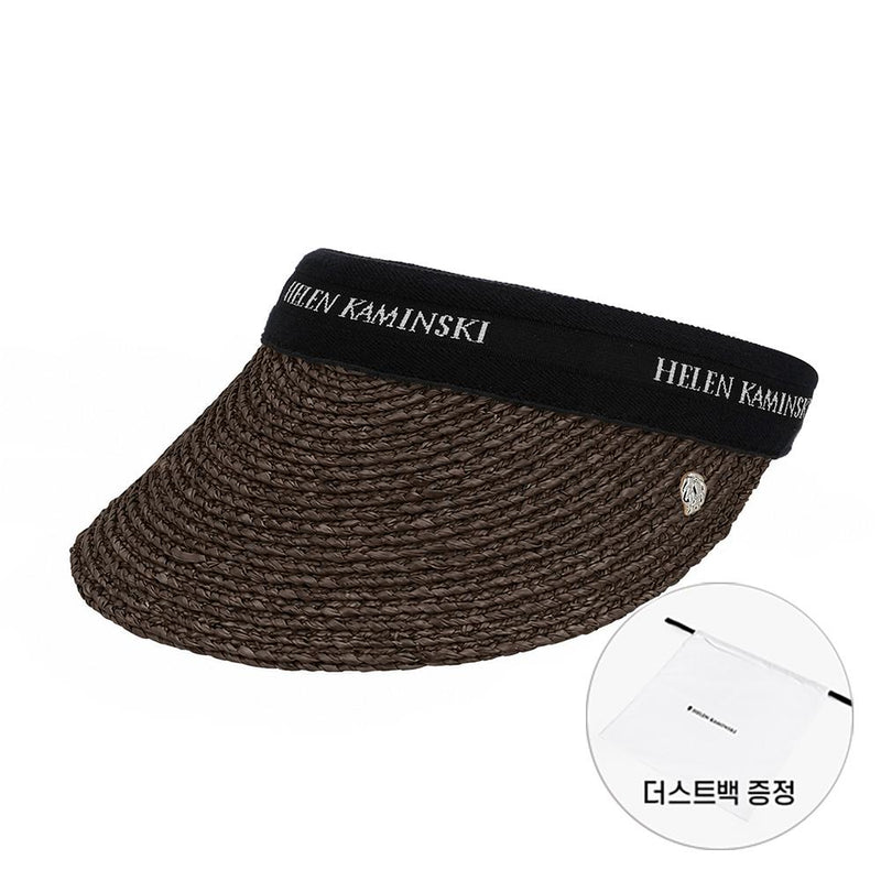 HELEN KAMINSKI Bianca 8 Charcoal Black Logo Visor Women’s Sun Cap HAT52204 CHBL