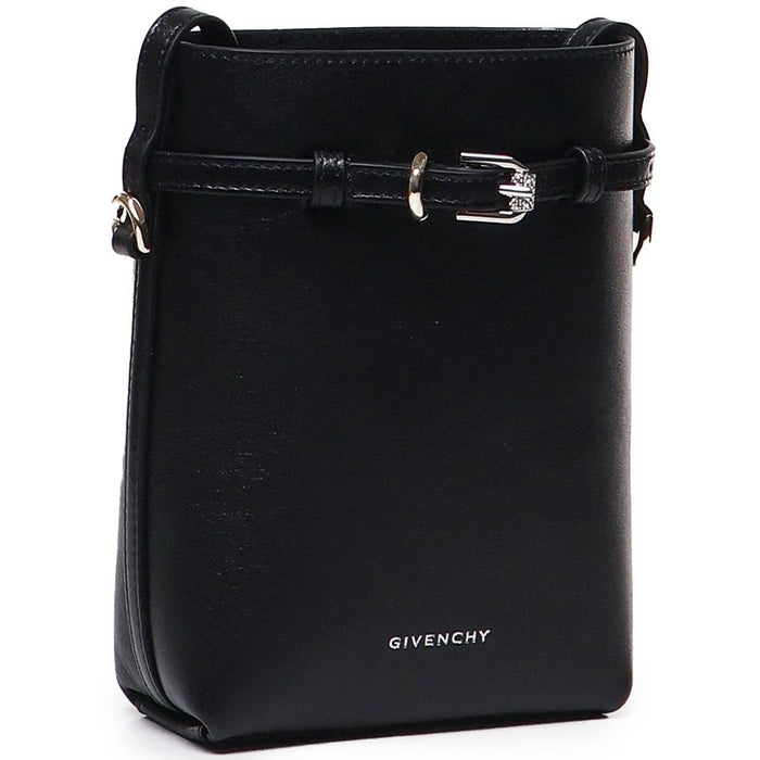 GIVENCHY Voyou Phone Pouch Shoulder Crossbody Bag Black Leather