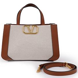 VALENTINO V Logo Signature Leather Tote Shoulder Bag 3W2B0K96 YJH V8S
