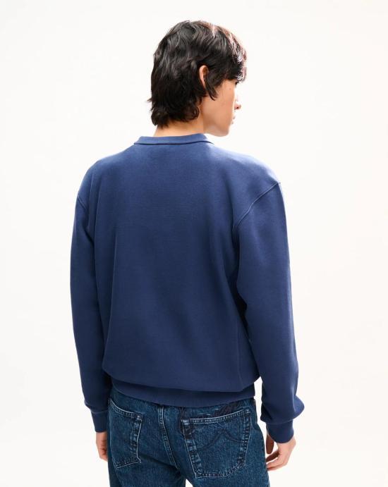 KENZO Long Sleeve Sweatshirt for Men FG6 5SW275 4MJ 79 BLUE BLACK DOM