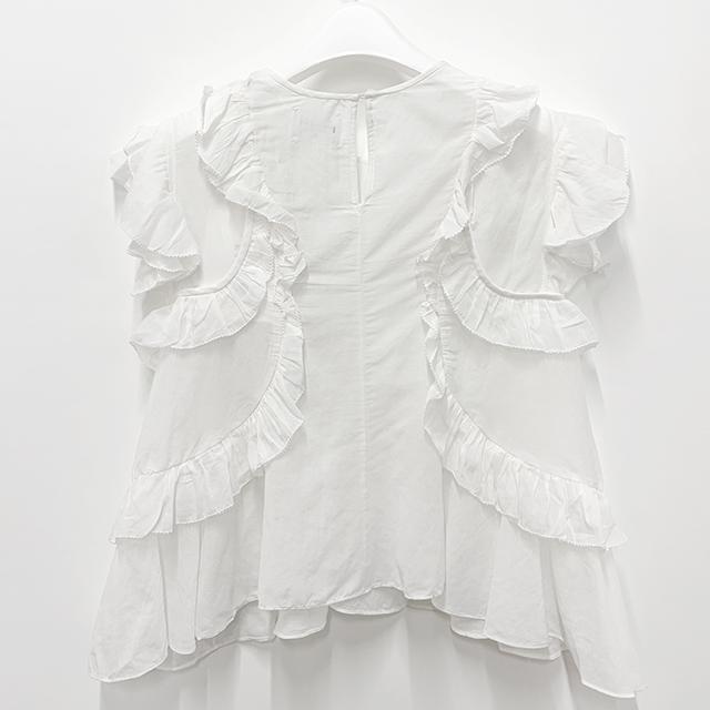 Isabel Marant Etoile Narrow Ruffle Blouse HT0828FA B3J04E 20WH