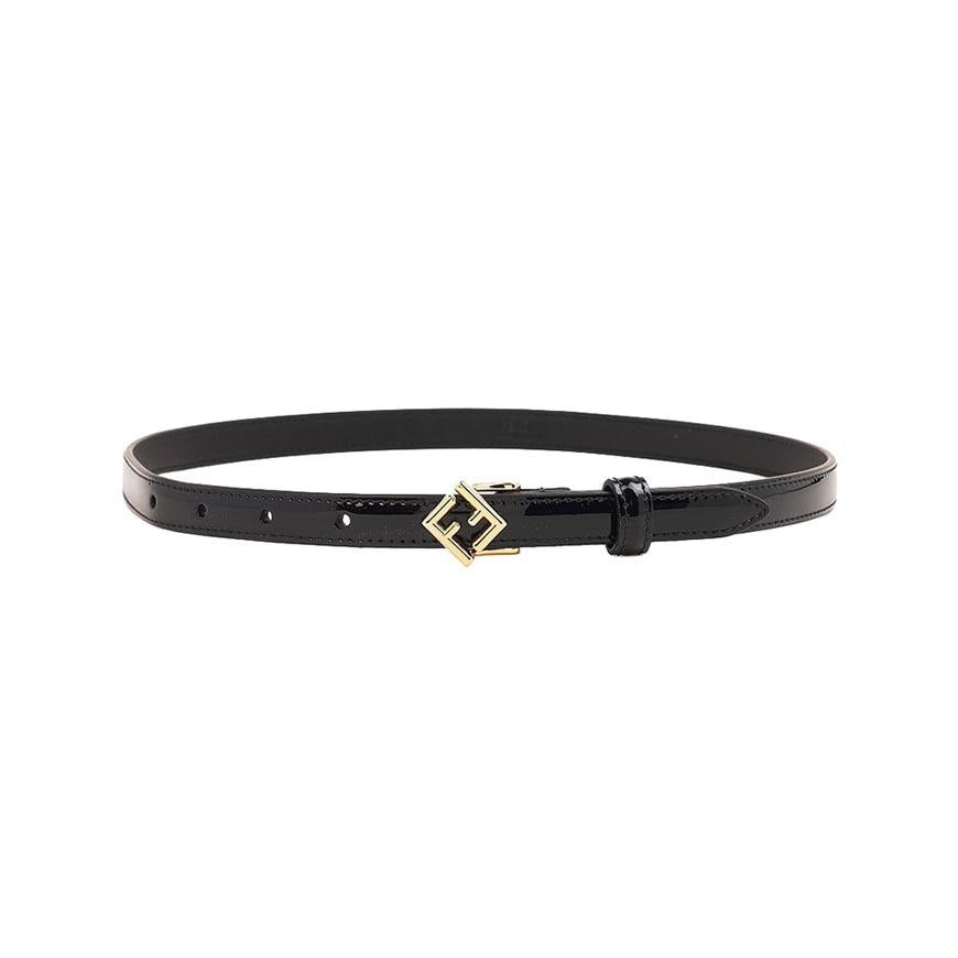 FENDI Women’s FF Diamond Belt Black Leather