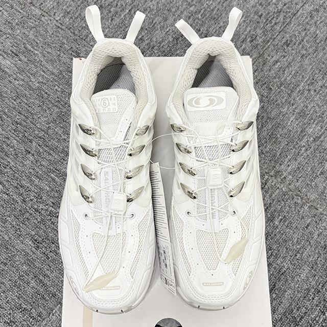 MM6 Salomon Collaboration Low-Top Sneakers White Mesh Leather Unisex