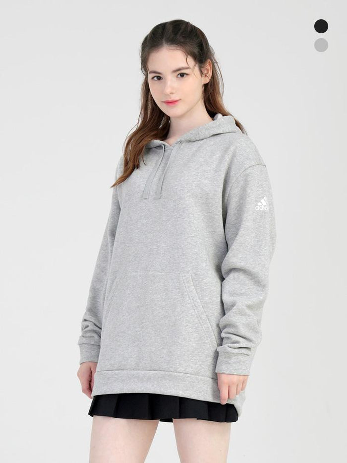 Adidas Unisex Fleece Pullover Hoodie Black Gray AD HD1