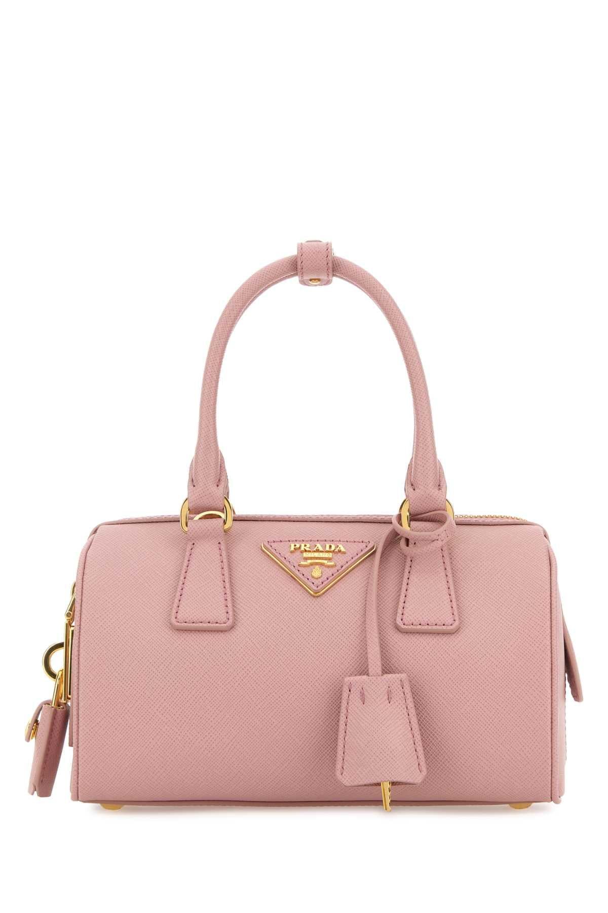 PRADA Black Leather Structured Tote Bag