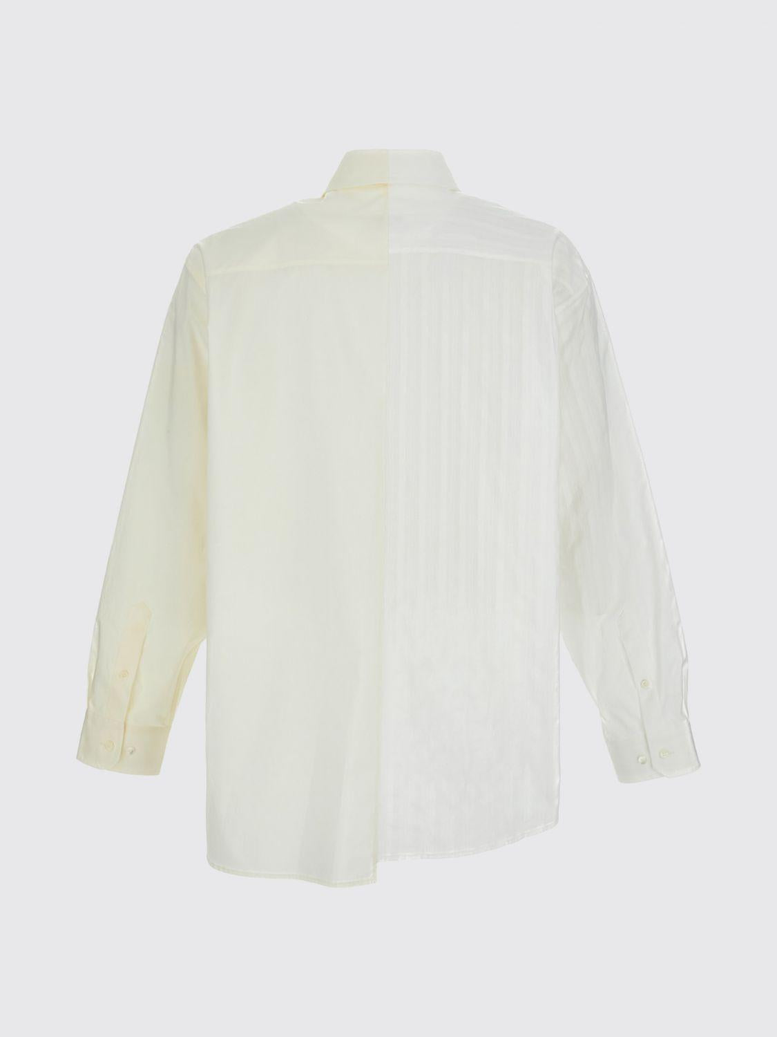 Maison Margiela Long Sleeve Button-Up Shirt Beige Cotton Men’s