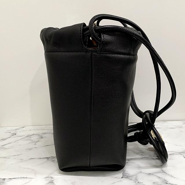 VALENTINO VLogo Signature Puffed Bucket Bag Black Leather Tote