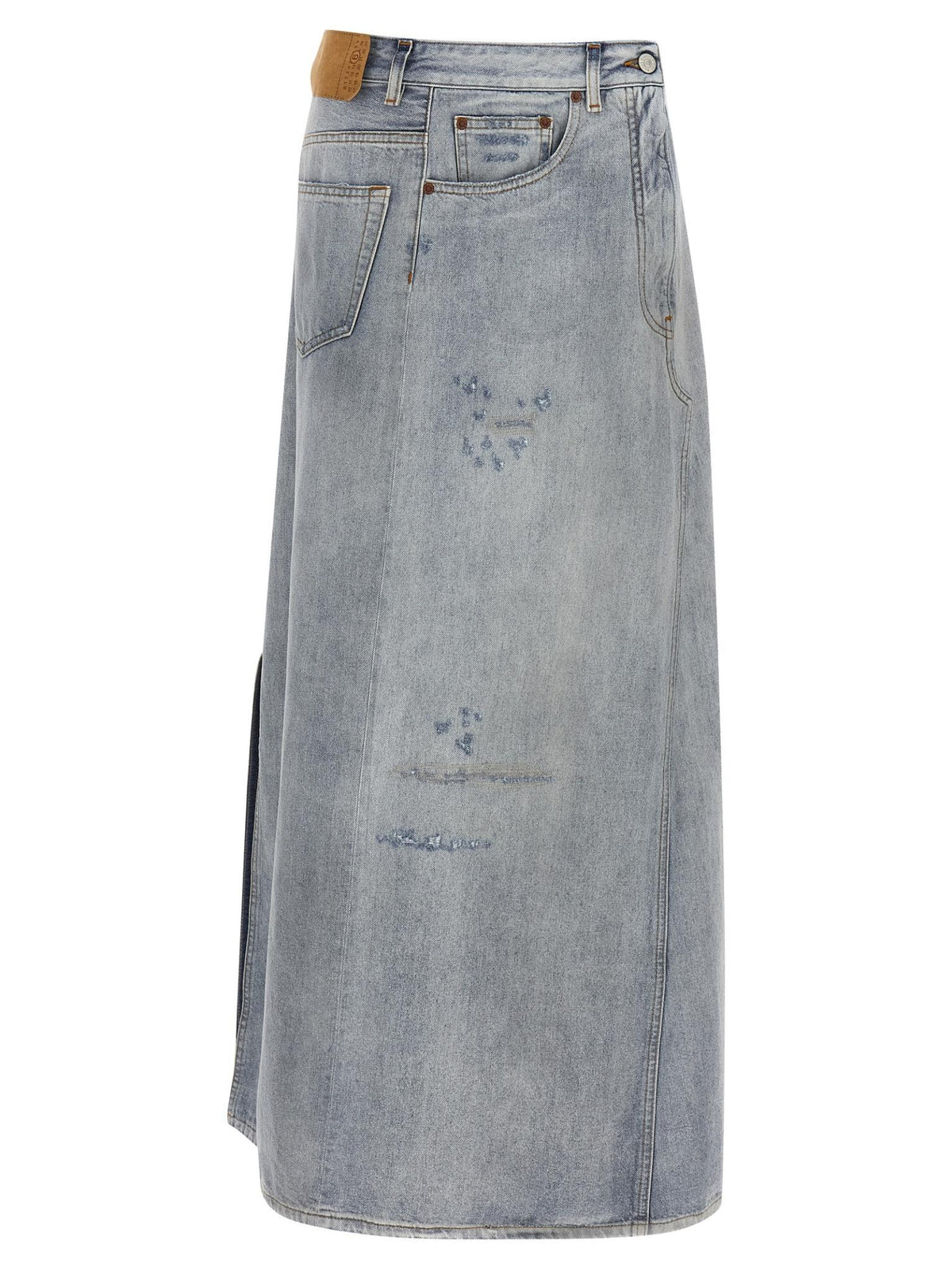Maison Margiela Black Wool Blend Long Skirt