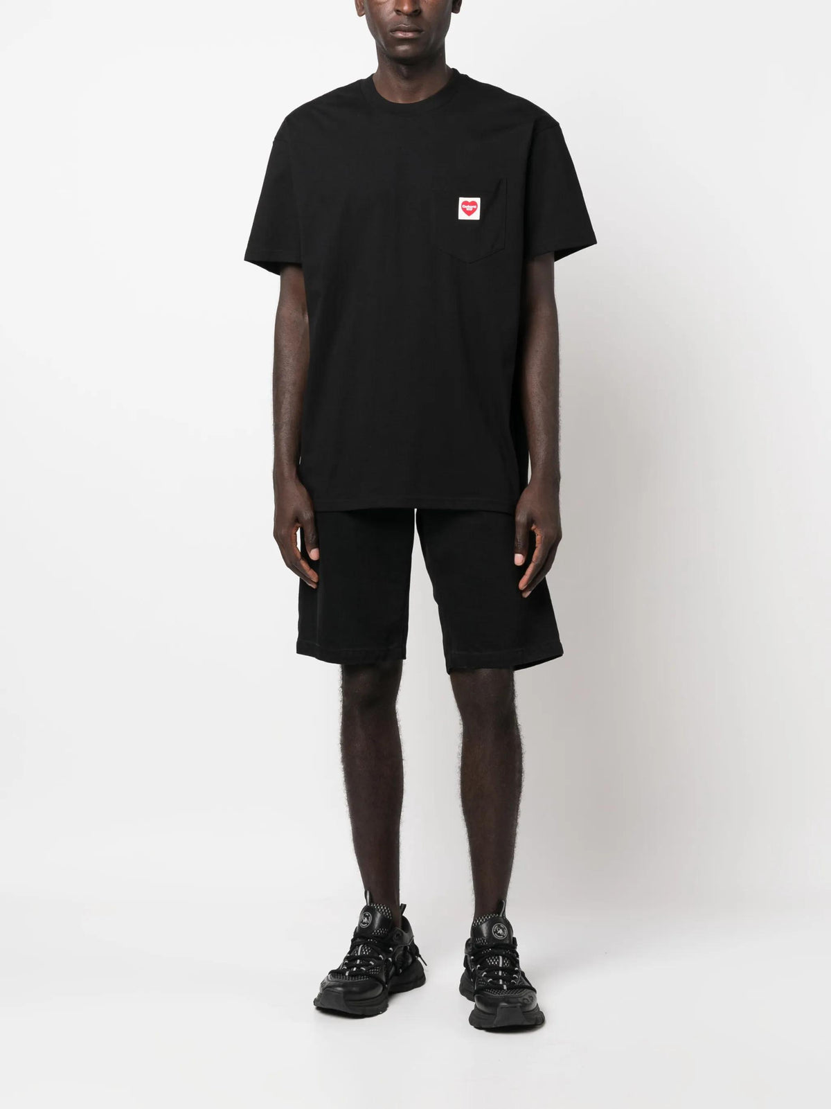 CARHARTT WIP Pocket Heart Short Sleeve T-Shirt Black/Red I032128 1V2XX