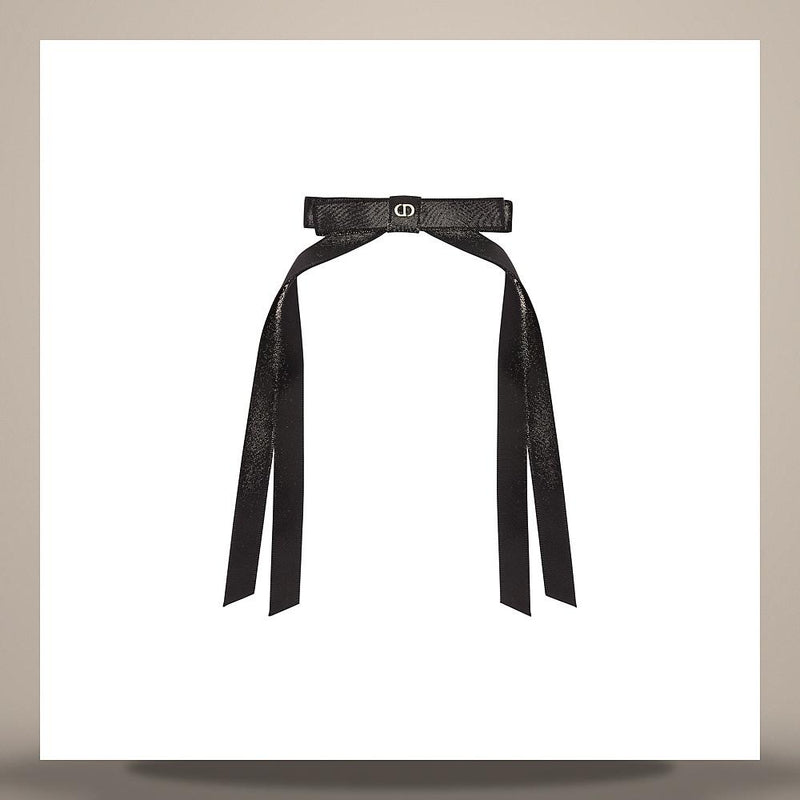 DIOR Black Grosgrain Twist Bow Headband