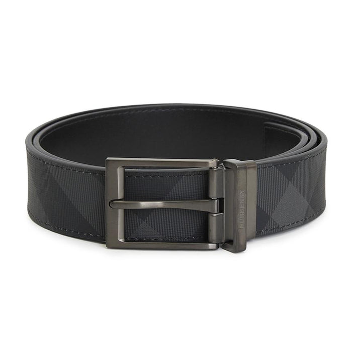 BURBERRY Check Reversible Leather Men’s Belt Brown/Black