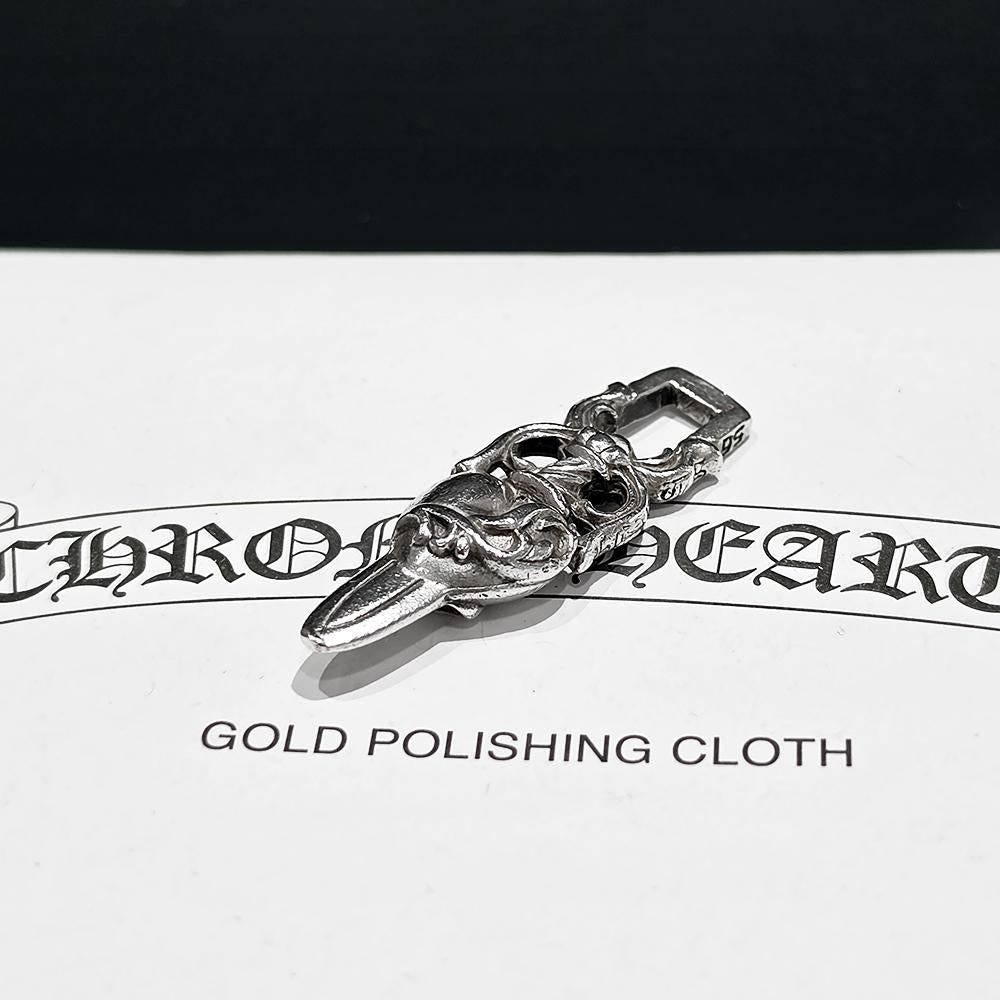 Chrome Hearts Heart Dagger Pendant Charm Necklace Unisex