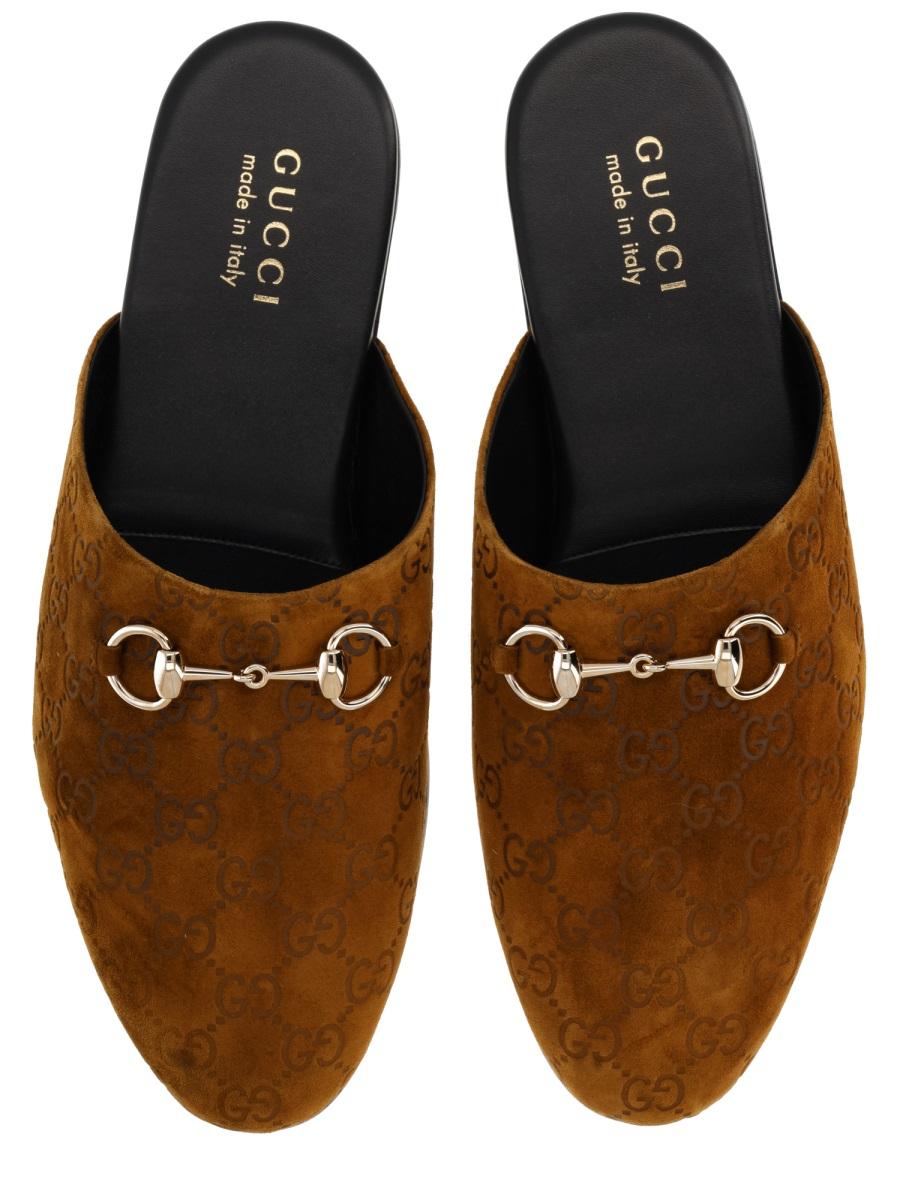 GUCCI Black Leather Slide Sandals for Men