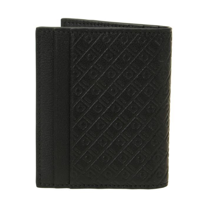 Ferragamo Monogram Leather Card Holder Black
