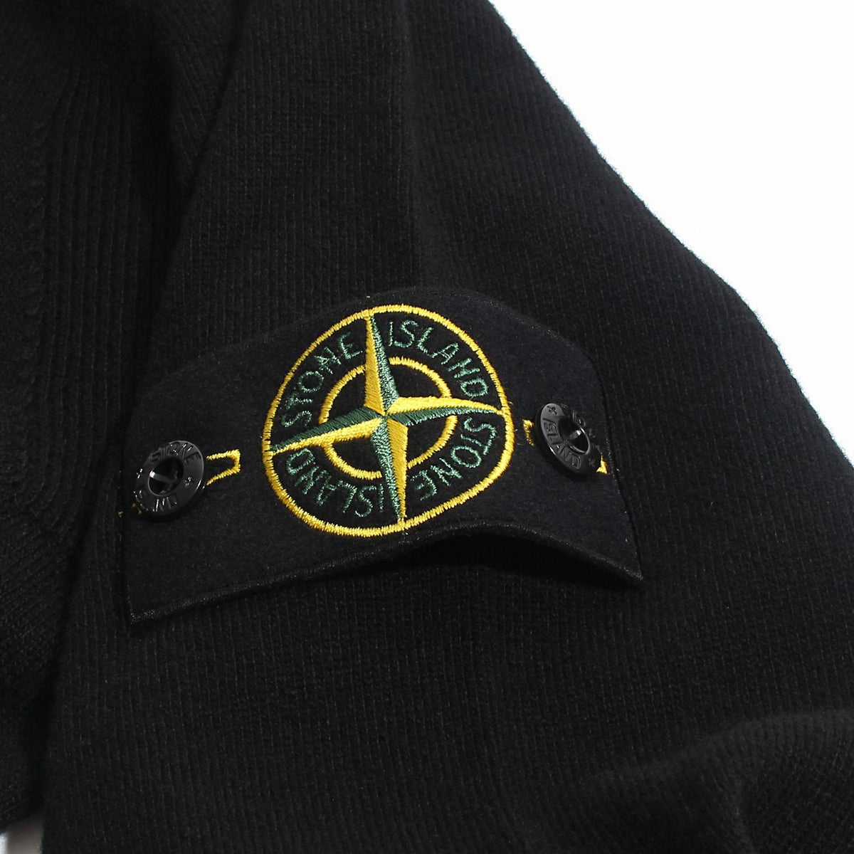 STONE ISLAND Black Wool Crewneck Knit Sweater for Men