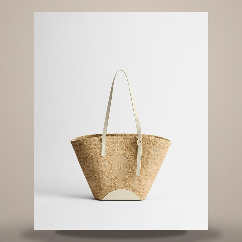 DIOR Dioriviera Blooming Bag Small Raffia-Effect Cannage Fabric C M1424OEJP M941