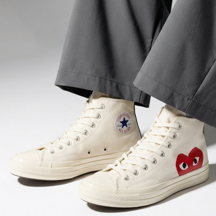Comme des Garcons Ivory Converse Chuck 70 High Top Sneakers Men