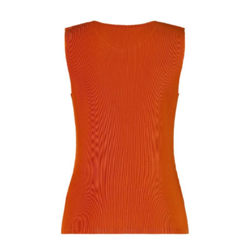 PLEATS PLEASE Mist Dark Brown Sleeveless Tank Top FK29147
