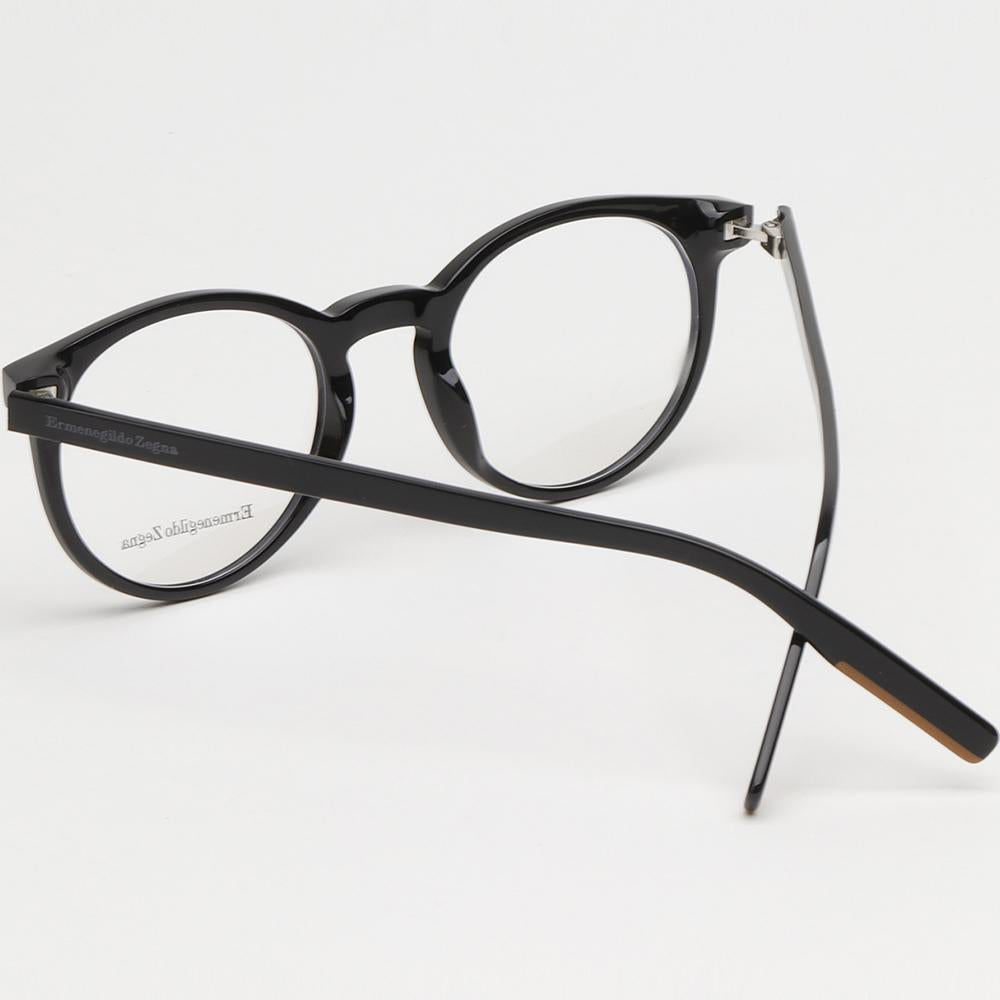 Zegna Lightweight Retro Round Acetate Eyeglasses Unisex EZ5214 001