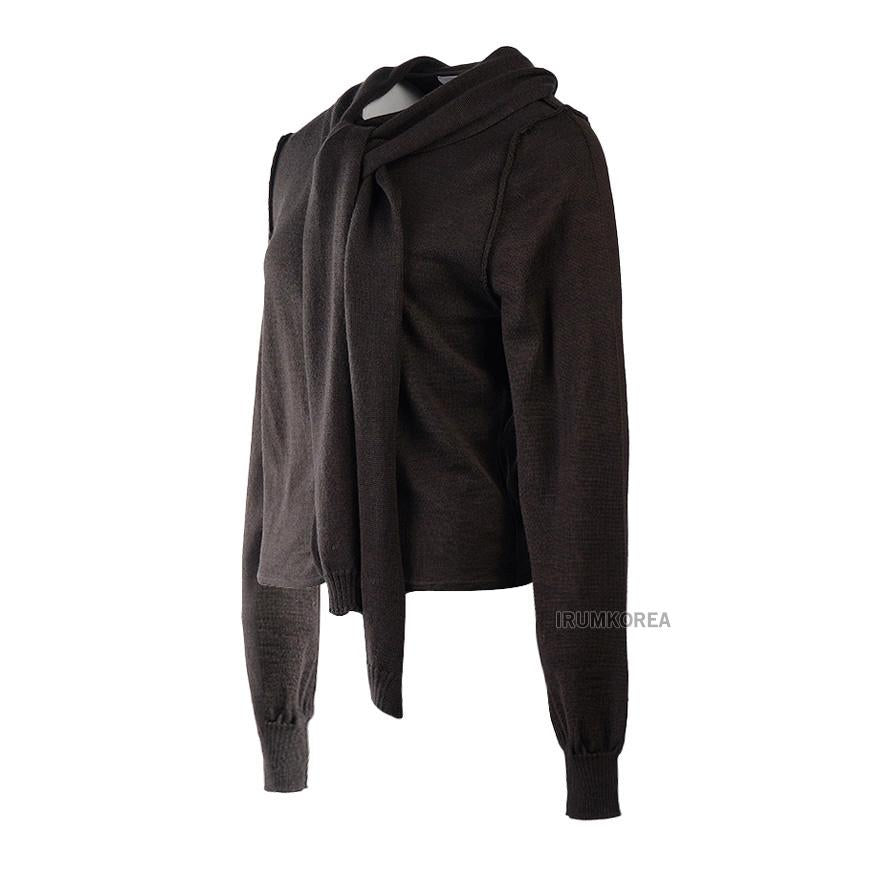 Lemaire Women’s Twist Scarf Cardigan Brown Knit