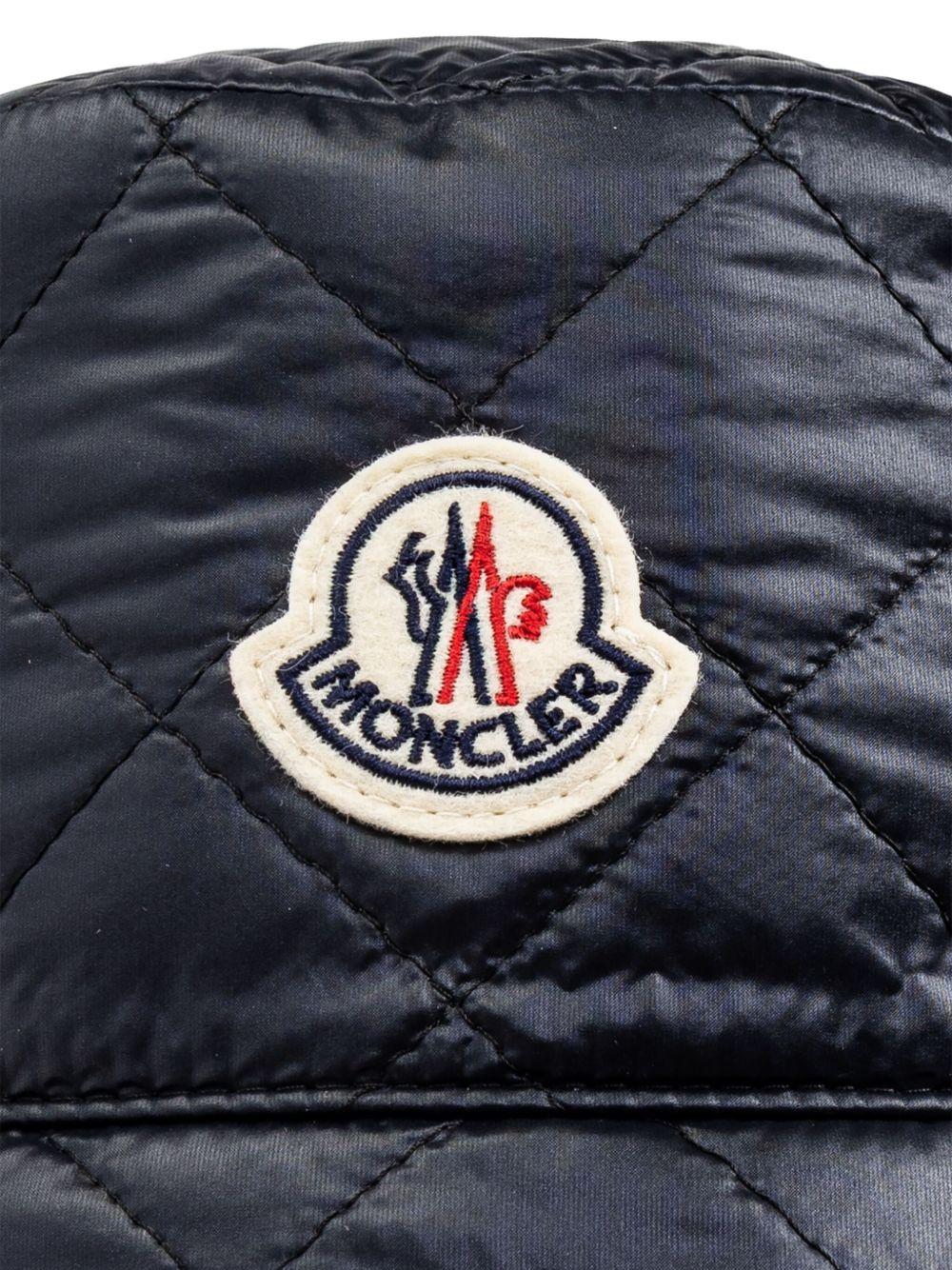 Moncler Wool Knit Beanie Hat Navy Women’s