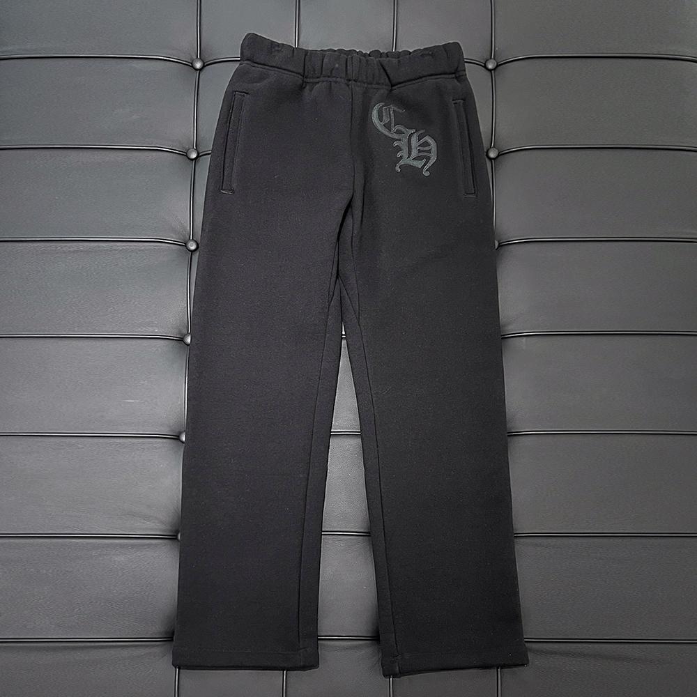 Chrome Hearts Black Relaxed Fit Sweatpants with CH Embroidery
