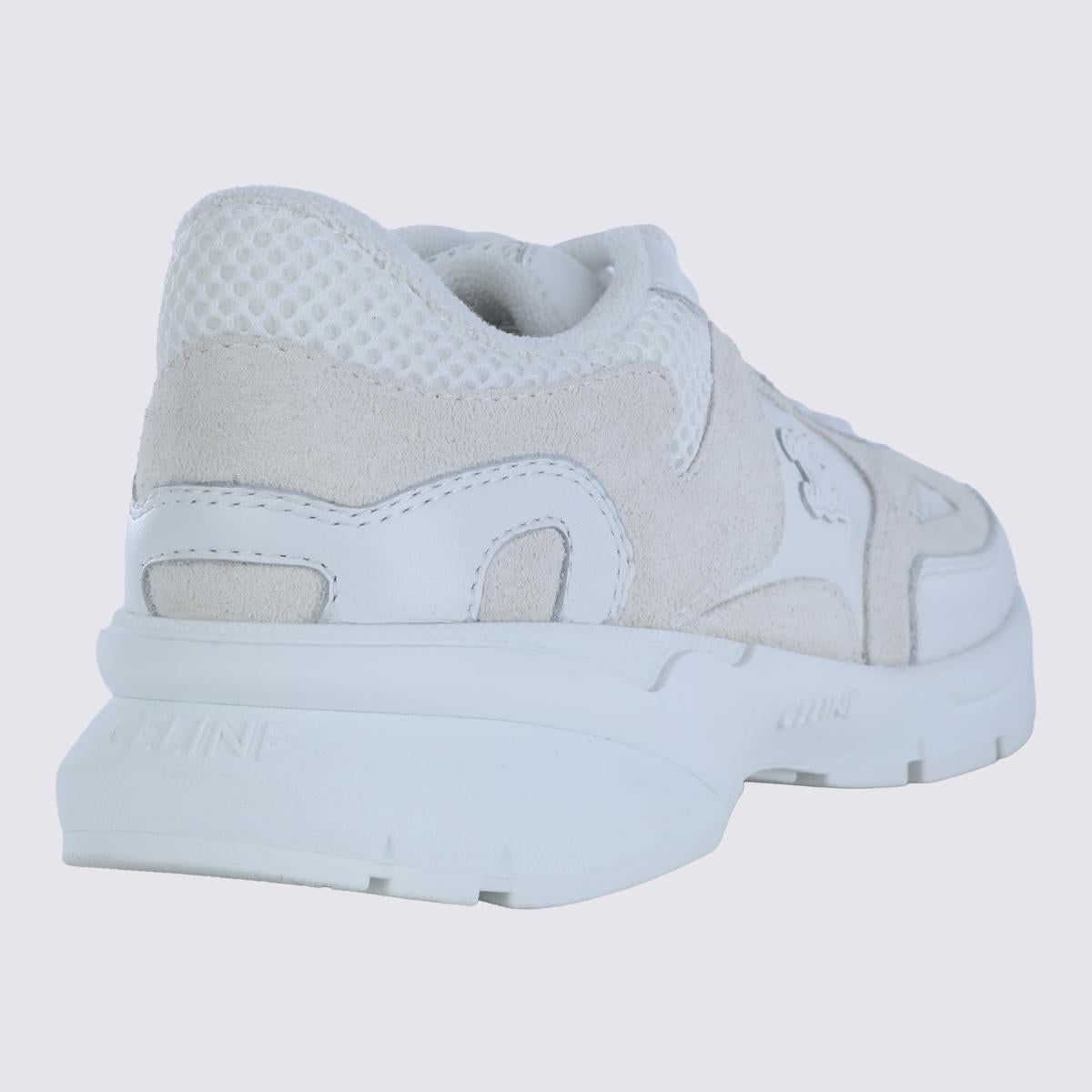 CELINE White Leather Low Top Sneakers