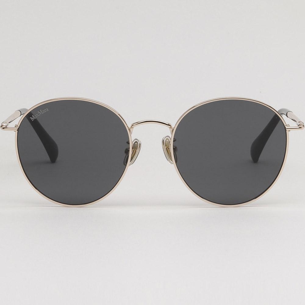 Max Mara Gold Metal Round Sunglasses Asian Fit Unisex MM0113K 28B