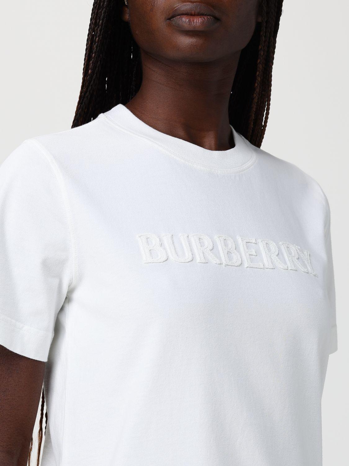 BURBERRY Short Sleeve Cotton T-Shirt Women’s White