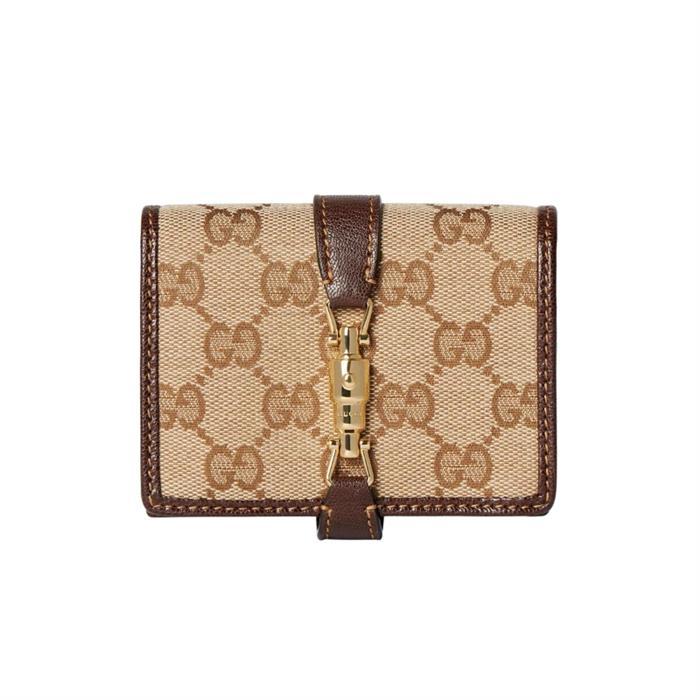 GUCCI Jackie Medium Leather Bifold Wallet Brown Women’s