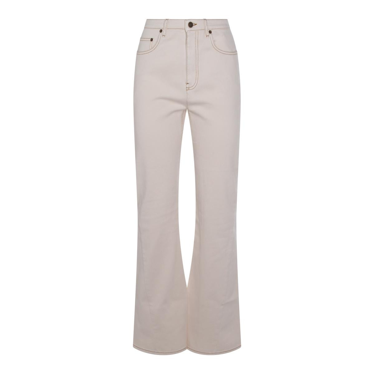 BURBERRY Beige Cotton Crop Pants