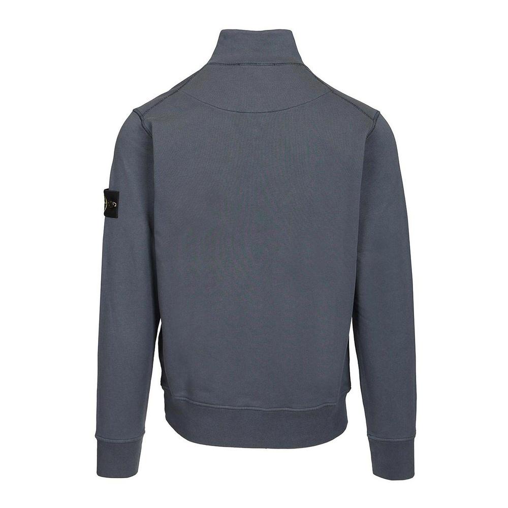 STONE ISLAND Cotton Fleece Half-Zip Sweatshirt Navy