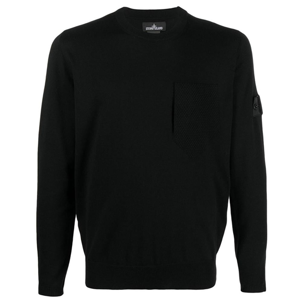 STONE ISLAND Shadow Badge Pocket Knit Sweater Black