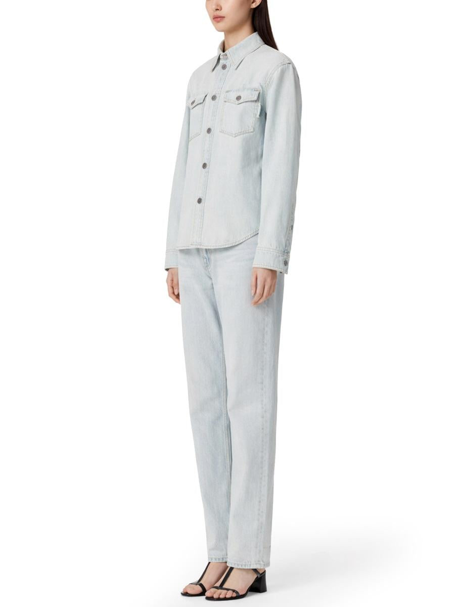 Bottega Veneta Long Sleeve Cotton Shirt Women’s Blue