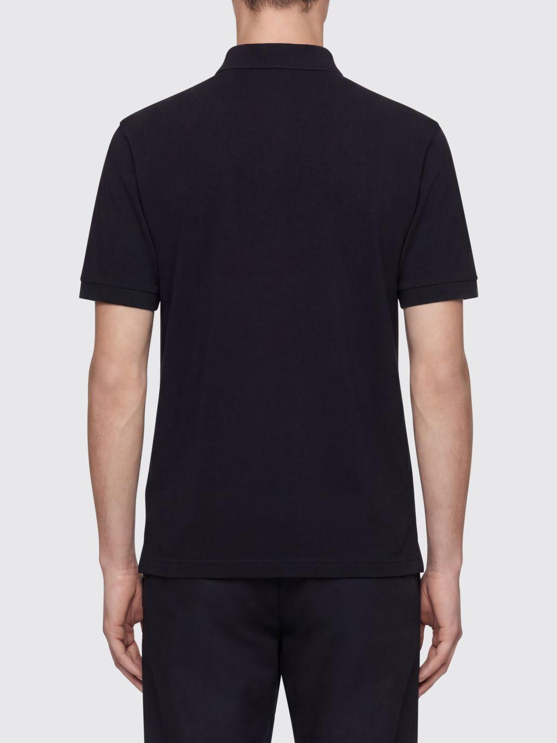 STONE ISLAND Black Cotton Short Sleeve Polo Shirt for Men