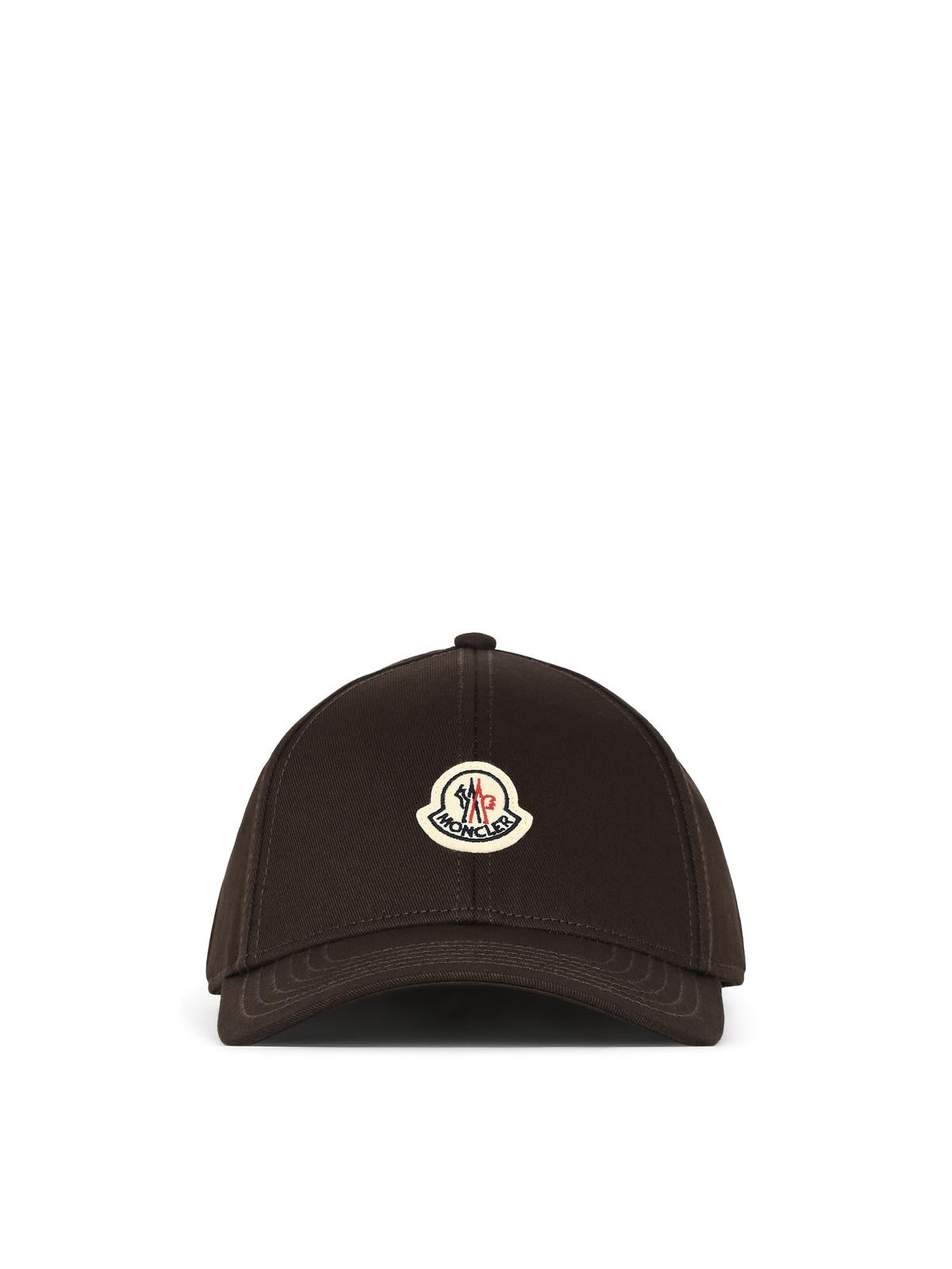 Moncler Black Cotton Logo Baseball Cap