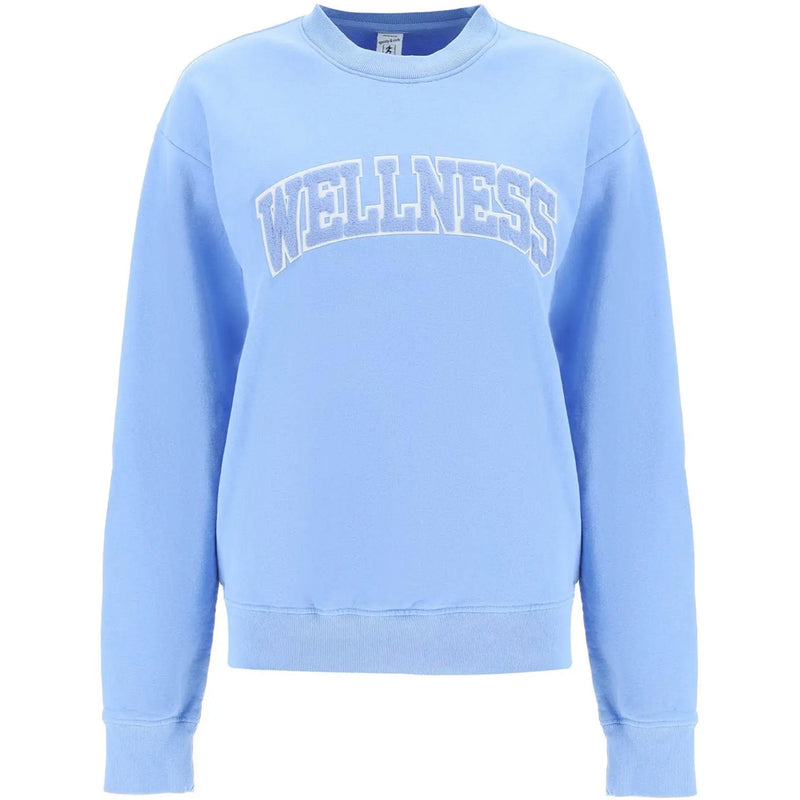 SPORTY&RICH Hydrangea Fleece Lined Wellness Crewneck Sweatshirt Women