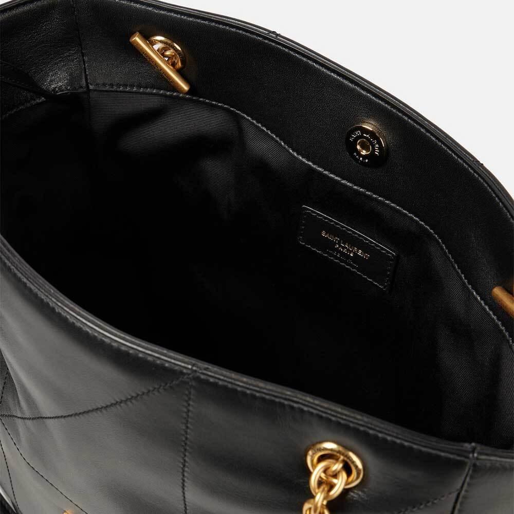Saint Laurent Jamie Lambskin Tote Bag Black