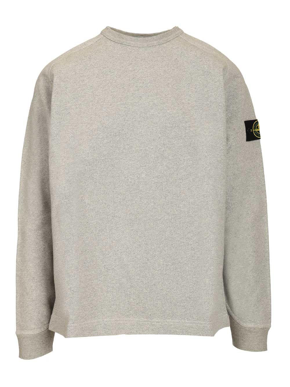 STONE ISLAND Green Cotton Crewneck Sweatshirt for Men