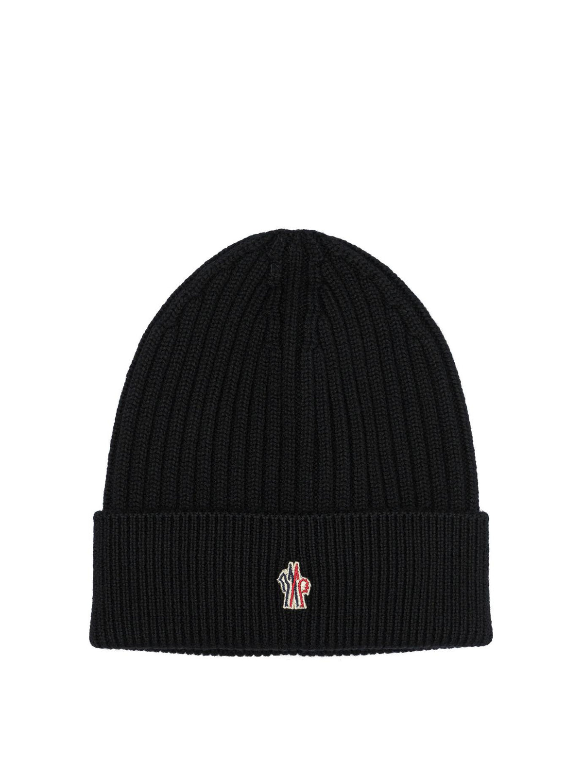 Moncler Black Wool Rib Knit Beanie