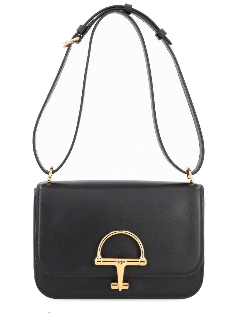 GUCCI Black Leather Shoulder Bag