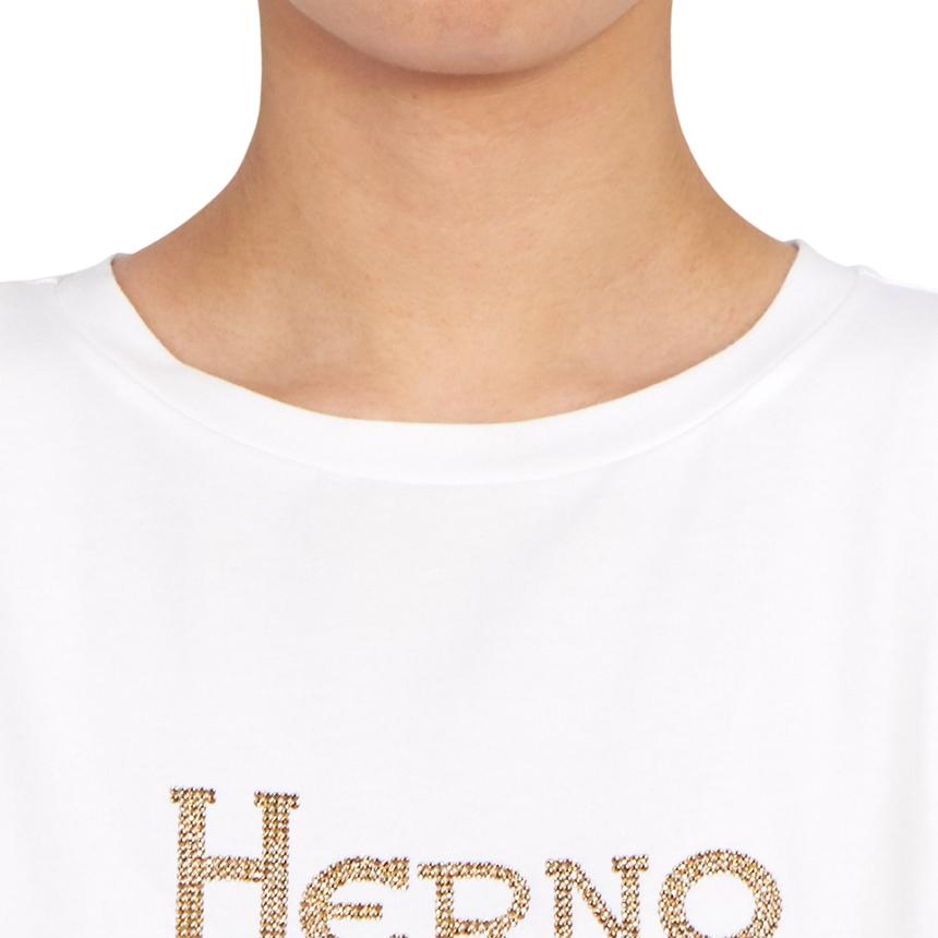 Herno Women’s Short Sleeve T-Shirt Black Cotton Top