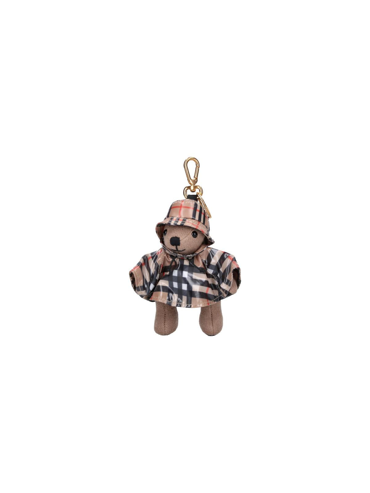 BURBERRY Gold-Tone Monogram Logo Keyring Keychain