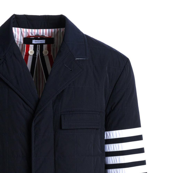 THOM BROWNE Navy Diagonal Armband Padded Coat MOD066X 07259 415