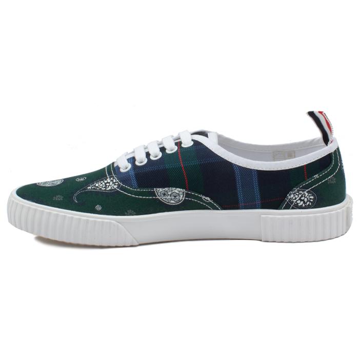 THOM BROWNE Paisley Heritage Low-Top Sneakers Men’s White/Gray